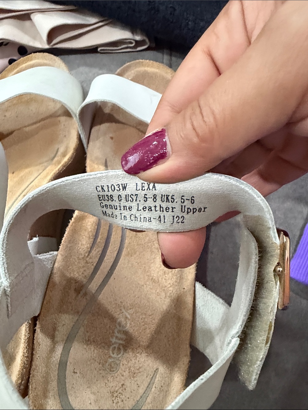 AETREX women's lexa wedge sandal in ivory 7.5 - Picture 5 of 7